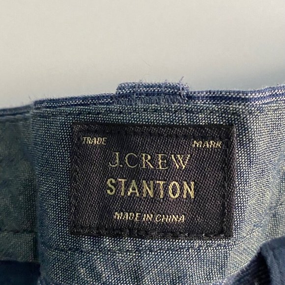 J. Crew Stanton Chino Shorts Baird McNutt Linen Blend Blue Size 35 / 9" Inseam - Picture 6 of 11